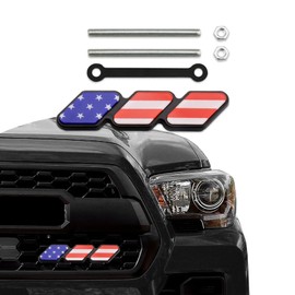 TRD Grille Decor Badge, 3-Color Upgrade Emblem, Grille Insert Trims, Tri-Color Grille Badge Emblem Car Decoration Accessories Fit for Tacoma 4Runner Tundra Sequoia Rav4 Highlander (Colored)