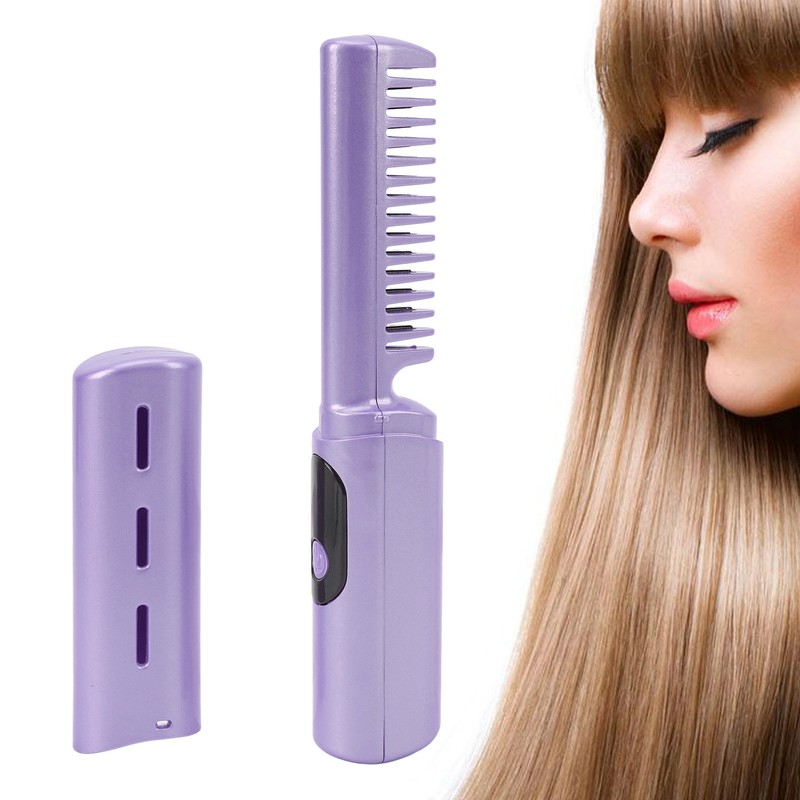 Wireless Hair Straightening Comb Compact USB Charging Portable Hair Straightener