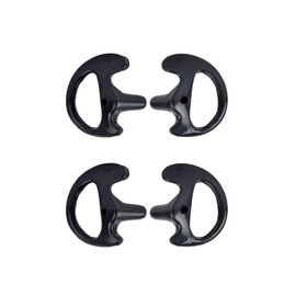 YNIBST Replacement Earmold Earbud for Motorola Midland Baofeng Walkie Talkie Acoustic Coil Tube Earpiece(Black, 2 Pairs-Medium)