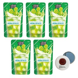 Korean Covenienve Store Drink Pouch Sampler Set - 5 PACK 10 PACK (grape, strawberry, blue lemonade, peach ice tea, shine muscat) + dalgaru mirror (SHINE MUSCAT 5 PACK)