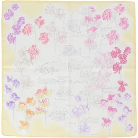 Chizutabi Handkerchief Unisex Printed Handkerchief 44501501 Handkerchief Unisex 47 Japan Rediscovery Unisex Adult, White [Miyazaki: Sweet Pea]