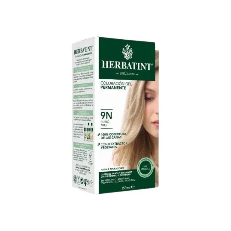Herbatint Kit Tinte Herbatint Natural Coloración gel permanente tono 9n
