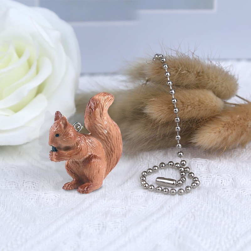 Dotlite Squirrel Ceiling Fan Pull Chain,Cute Realistic Squirrel Animal Fan