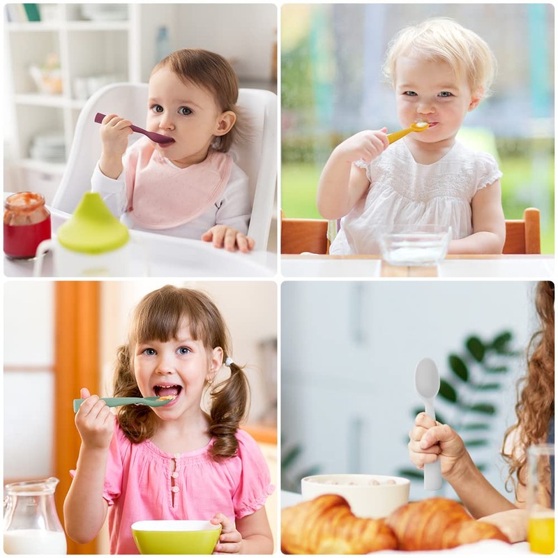 Vicloon Silicone Baby Feeding Spoons - 7 PCS First Stage