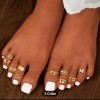 Unbranded Women 10Pc Gold Toned set of Random Adjustable Toe-rings