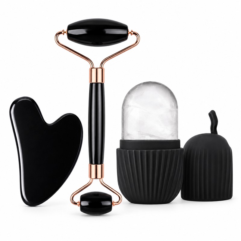 Double-Ended Face Roller for Daily Facial Massage – Dual-Size Manual