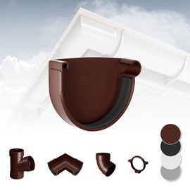 Gutter System - 90 mm Plastic PVC, Selection Components - RainWay 90, brown