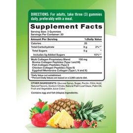 Nature's Truth Multi Collagen Gummies | Type I, II, III, V, X | 60 Count | Non-GMO & Gluten Free Complex Supplement | Mixed Fruit Flavor