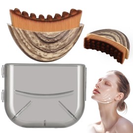 GeeRic 2PCS Cepillo Facial para Contorno Linfático, Contour Face Brush Herramientas para Masajes Faciales Diseño Ergonómico para Rostro, Mentón y Mandíbula Perfecto para Belleza de Cuello y Cara 7*5cm