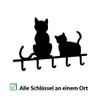 Maximex Key Board Cats-with 5 Hooks, Iron, Black, 15 x