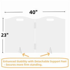 All Cheerful Clear Acrylic Dog Gate for Indoor Use – 2 Panel Pet Gate for Doorways, No Drilling, Foldable Dog Barrier,Foldable Doggy Cat Fence with Support Feet for Home, Stairs, and Puppy Playpen