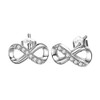 Deelfel Hypoallergenic Metal Earrings, Pink Gold, 8 Letters, Infinity Zirconia,