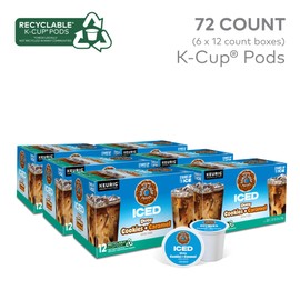 The Original Donut Shop ICED Duos Cookies + Caramel Coffee, Keurig Single Serve K-Cup Pods, 72 Count (6 Packs of 12)