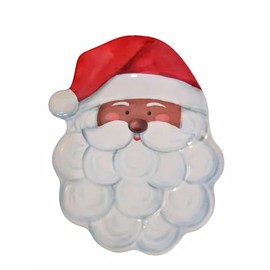 Melamine Plastic Santa Clause Serving Platter Tray 19 x 14 x 1 Inches - Christmas Theme