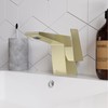 Carré Single Hole, Single-Handle, Bathroom Faucet in Brushed Gold