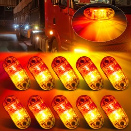 Krtopo 10 x Side Marker Lights 12 / 24 V Trailer Side Light for Lorry / Motorhome / Caravan (Red + Yellow)