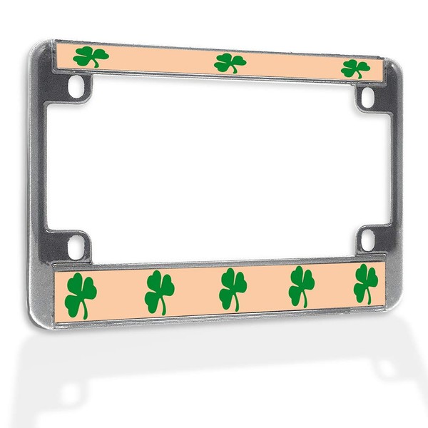 Fastasticdeals Metal Insert Bike License Plate Frame Shamrock Leaf Irish