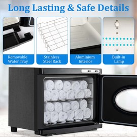 JXSDLIY Hot Towel Warmers for Spa 23L Large Capacity Hot Towel Cabinet with See-Through Window Towel Steamer for Facials Massage Salon Bathroom Barber Beauty Steam Towel Warmer (black)