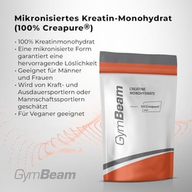 GymBeam Creapure ? Creatin Monohydrat - Mikronisiertes Kreatin Creapure - 100% reines Kreatin fr intensives Training und Leistungssteigerung - GymBeam (500g, Zitrone Limette)
