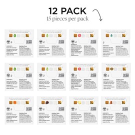 SIMPLY Gum | Sampler Pack | Plant- Based Chewing Gum | Pack of 12 (180 Pieces Total) | Synthetic Free + Aspartame Free + non GMO