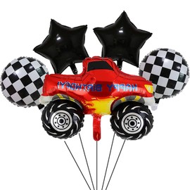Monster Truck Party Balloons Supplier 5PCS Monster Truck Foil Balloons for Kids Birthday Baby Shower Car Theme Party Decorations