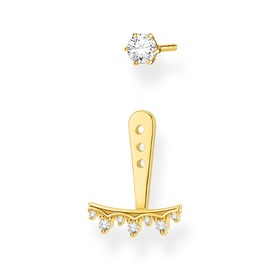 Thomas Sabo Single Stud Earrings White Stones 925 Sterling Silver H2153, Sterling Silver, Not applicable