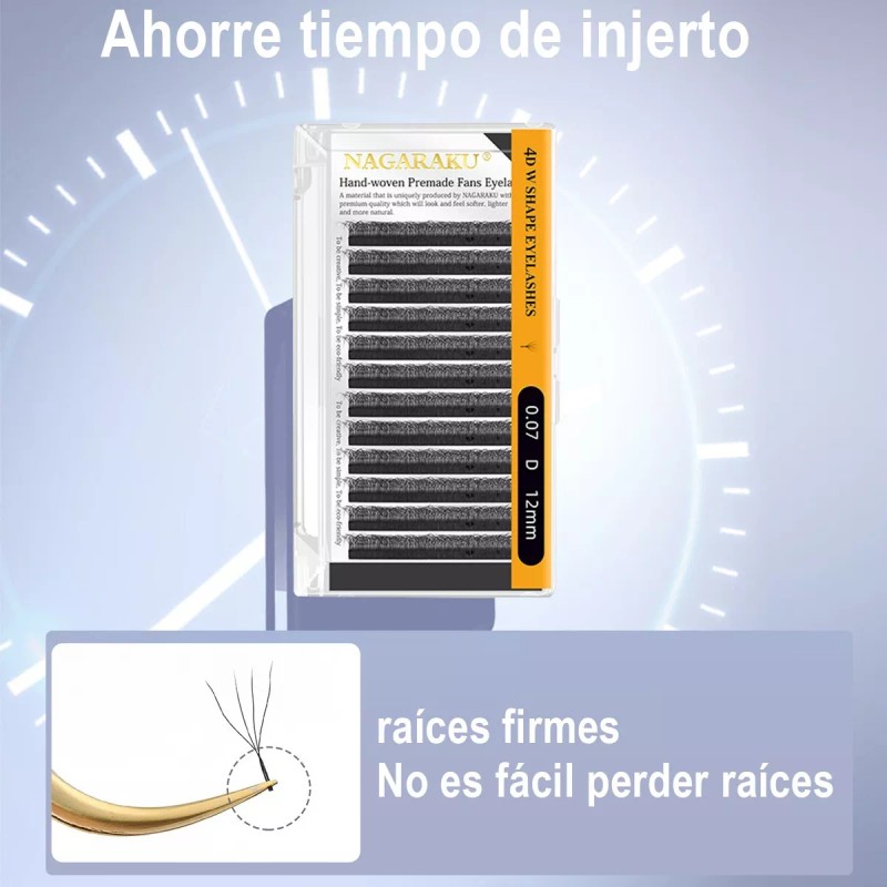 Nagaraku Extensión De Pestañas Nagaraku W Shape 4d