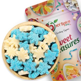 NY Spice Shop Gummy Glitter Snowflakes Candy - 3 Pound Edible Snowflakes Gummies Snacks - Snowflakes Snacks Candy Bulk for Ideal Party Decoration