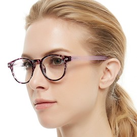 OCCI CHIARI 2 Pack Fashion Reading Glasses Stylish Reader Eyewear 100 125 150 175 200 225 250 300 350 400 500 600(Purple,5.0)