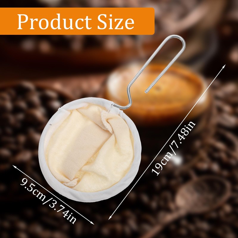 Elegaperma 5 Pcs Cloth Coffee Filters Reusable, Coffee Strainer Cloth