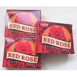 HEM Incense Red Rose Cones Set of 3