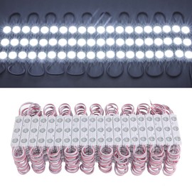 BEAMNOVA White 100Ft Extremely Bright Commercial Storefront Light for Business 200pcs 3-LED Modules 12v Adhesive Waterproof Strip Lights, 40-45lm Per LED, Modules Only, Power Supply NOT Included