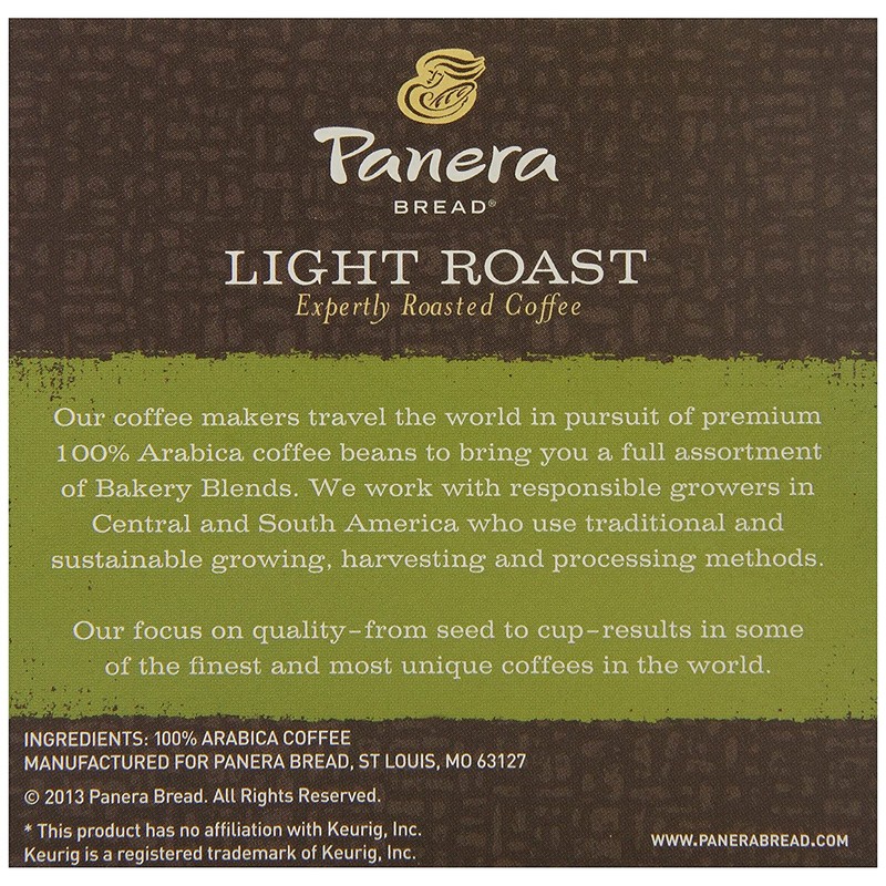 Panera Bread Coffee, Light Roast, 12 Count