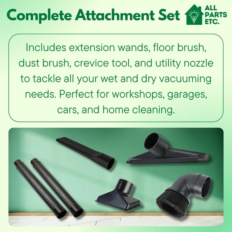 Shop-Vac 2.5" Vacuum Attachments for Shop Vac – 6-Piece Wet