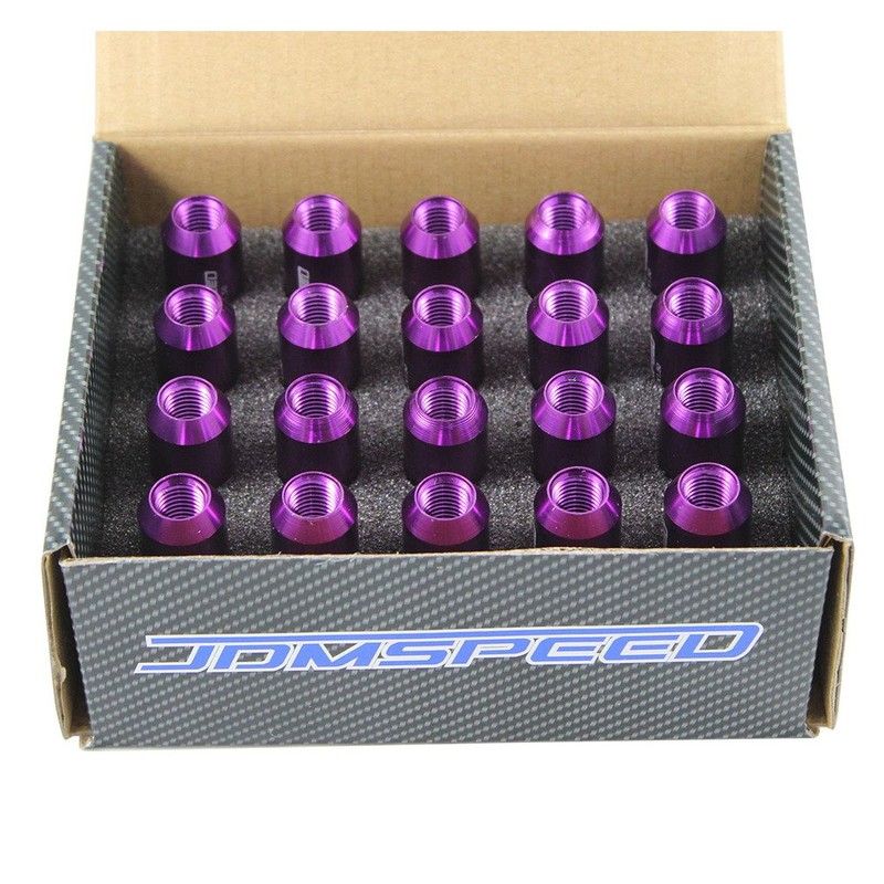 JDMSPEED Purple 60MM Aluminum Extended Tuner Lug Nuts Replacement for