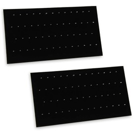 MOOCA 54 Clip Pendant/Body Jewelry Showcase Display Pad with Built in Easel for Belly Button Rings, Tongue Rings and Industrial Barbell organizer, Black Velvet, 2 Pieces Set