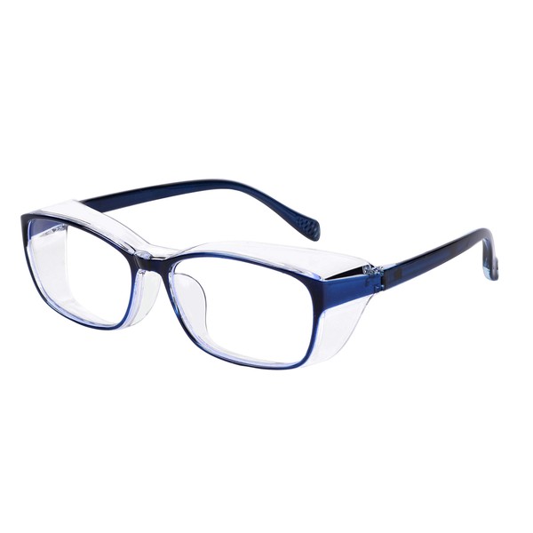 Gafas de seguridad con lectores 0 ~ +400 para mujeres Hombres Seguridad Luz Azul Gafas de lectura Gafas de protección de los ojos lente transparente (azul, 2,75)