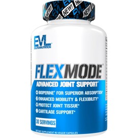 Evlution High Absorption Joint Support Supplement FLEXMODE Joint Supplement with Advanced Joint Vitamins Including Glucosamine Chondroitin MSM Boswellia and Hyaluronic Acid - 30 Servings