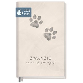 Häfft® Chäff-Timer Mini Pocket Calendar 2025/2026 A6+ "Paws" Diary Small with 1 Week on 2 Pages, Weekly Planner, Calendar, Organiser - Sustainable and Climate Friendly