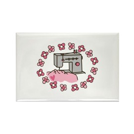 CafePress Floral Sewing Machine Magnets Rectangle Magnet, 2"x3" Refrigerator Magnet (10 Pack)