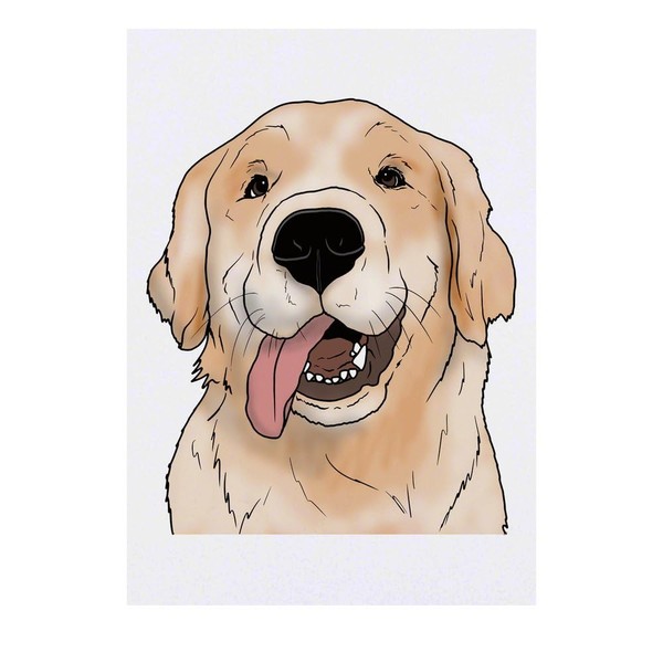 'Golden Retriever Face' Temporary Tattoo - Water Resistant, Skin-Safe, Non-Toxic