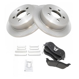 Rear Brake Pad & Rotor Kit Brake Pads Brake Rotor Ceramic Compatible with 2003-2007 Jeep Liberty 2003-2006 Wrangler