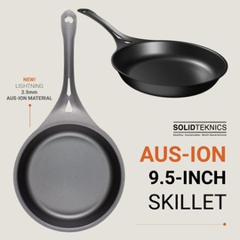 SOLIDTEKNICS AUS-ION 9.5-inch Skillet Cookware - Nonstick, Lightweight, Ergonomic Handle, Ideal for Frying, Baking, Grilling - Pre-Seasoned Pan - Suitable for All Heat Sources, Made in Australia