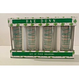 Rae Dunn Set of 4 Rae Dunn Shooters "CHEERS" Shot Glasses - BRAND NEW