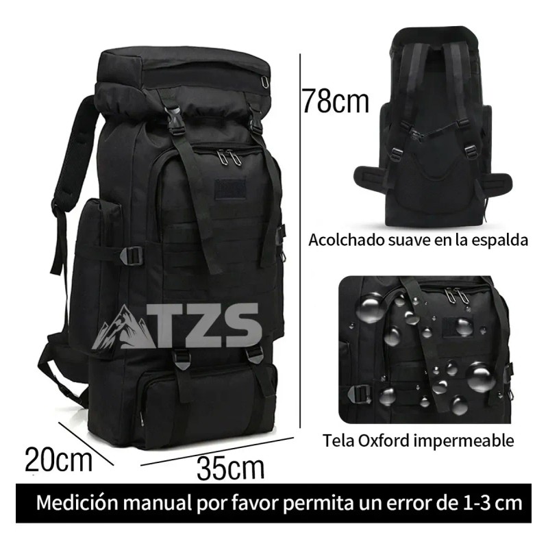 Mochila Táctica Militar 70l Campismo Senderismo Multifuncion