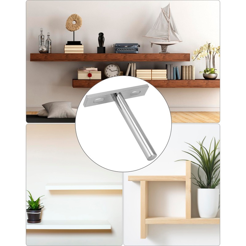 QWORK® Pack of 8 Invisible Shelf Brackets - 75 mm