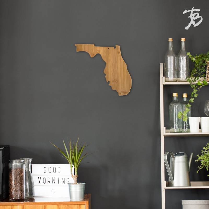 Totally Bamboo Florida State Shaped Serving & Cutting Board, Natural