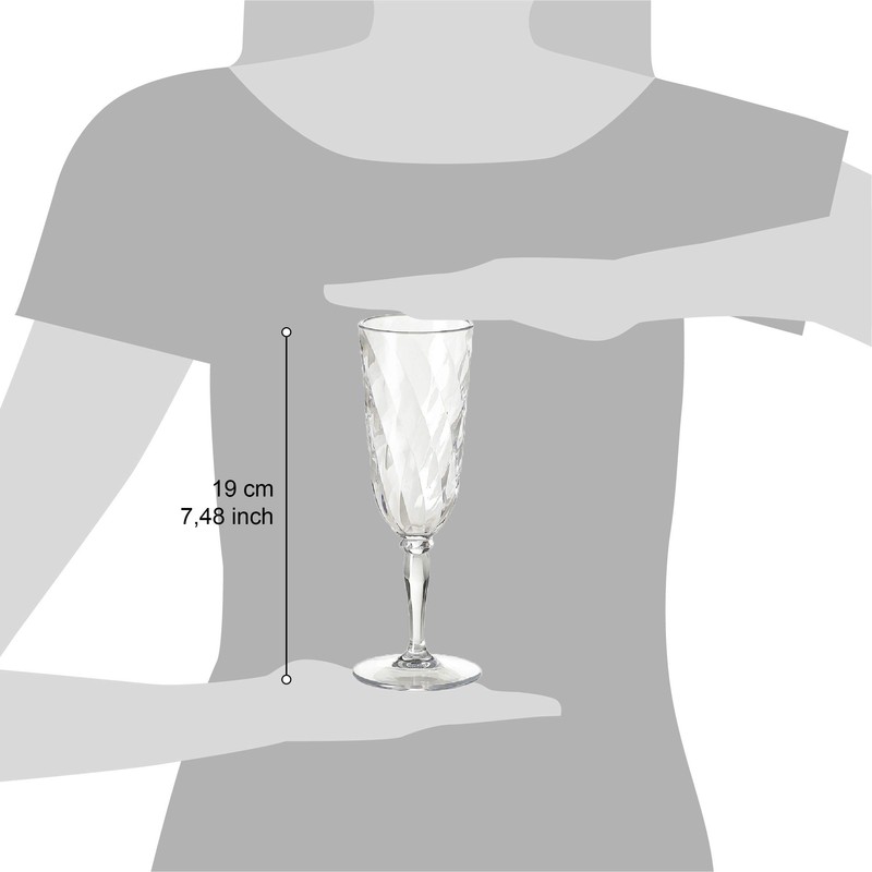 Omada Design 4 Glasses for Champagne, 6,89 fl oz Flute