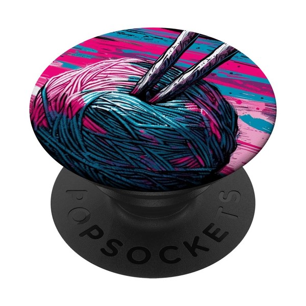 Crocheting Yarn and Hook Crochet Crocheter Knitting Ink Wash PopSockets