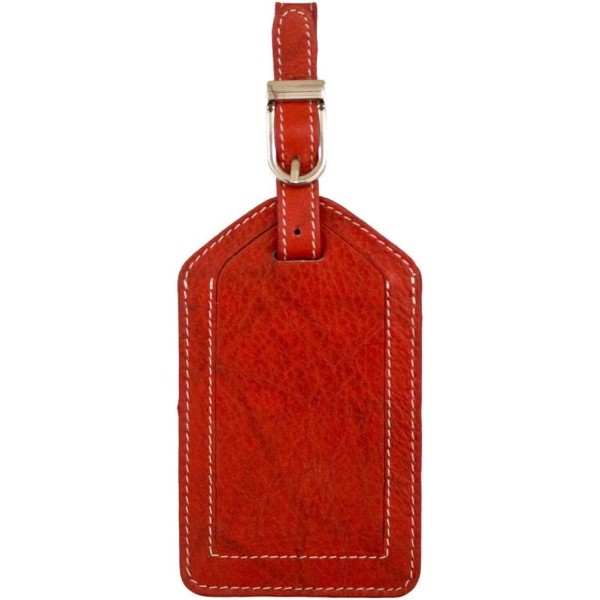 DJNY Genuine Leather Luggage Tag (set of 2) Lava Red